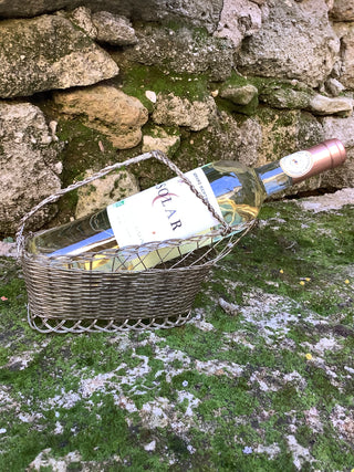 Vintage French Silver Wire Wine Serving Basket