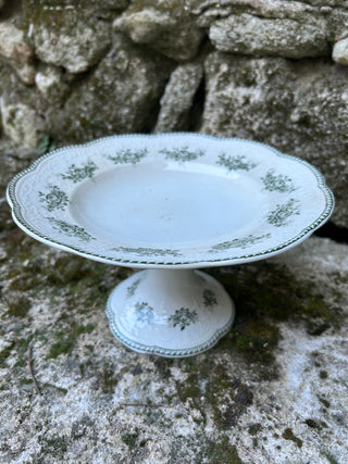 Vintage French Cream & Green Service de Table 16 Pieces