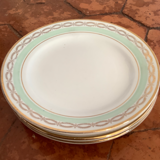 Vintage French Pale Aqua Porcelain Salad/Dessert Plates