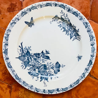 ransferware Papillon Blue Cream Round Platter
