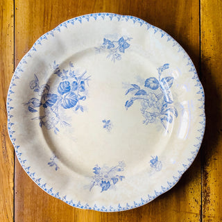 Vintage French Transferware Flore Large Round Serving Platter