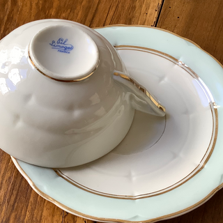 Vintage French Limoges Art Deco Pale Aqua Tea Service