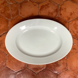 Vintage French White Ware Oval Platter