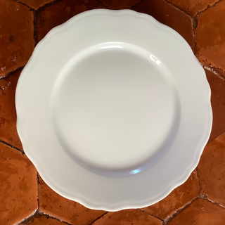 Vintage French Limoges Classic Scallop White Dinner Plates