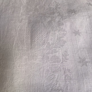 Vintage French Damask Linen Monogrammed Napkins