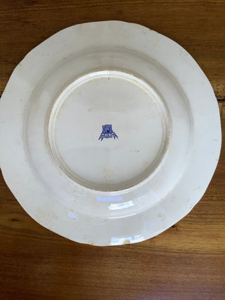 Vintage French Faience Gien Large Round Serving Bowl