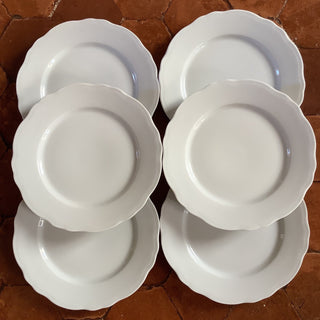 Vintage French Limoges Classic Scallop White Dinner Plates