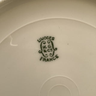 French Vintage Limoges Woodlands Small Footed Serving Plate