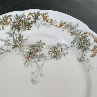 French Vintage Limoges Woodlands Small Footed Serving Plate