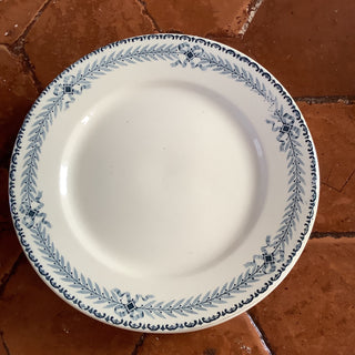Vintage French Boulenger Deep Blue Dinner Plates Set 4