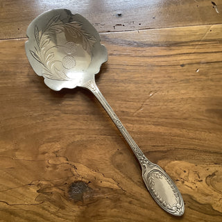 Vintage French Silver Berry Serving Spoon