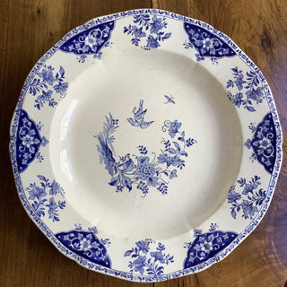 Vintage French Faience Gien Large Round Serving Bowl