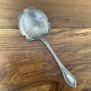Vintage French Silver Berry Serving Spoon