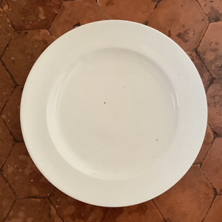 Vintage French White Ware Large Round Platter