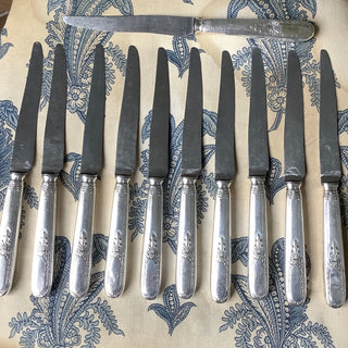 Vintage French Everyday Silver Plate KnivesVintage French Everyday Silver Plate Dinner Knives