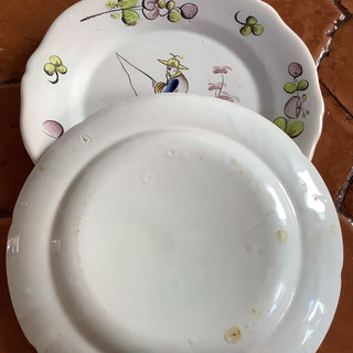 Vintage French Charming Faience Salad/Dessert Plates