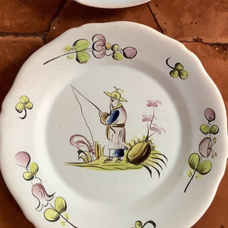 Vintage French Charming Faience Salad/Dessert Plates