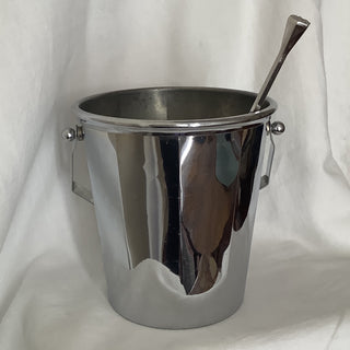 Vintage Stainless Ice Bucket With Serving Spoon