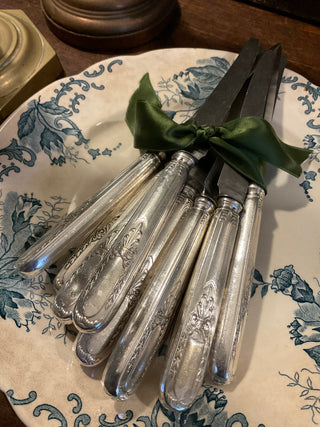 Vintage French Everyday Silver Plate Dinner Knives