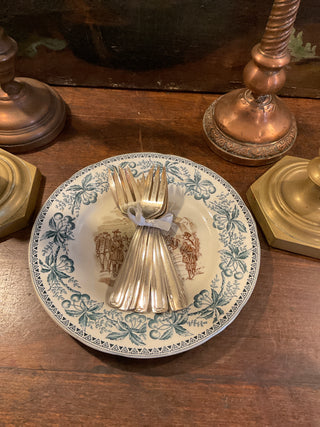 Vintage French Art Deco Dessert Forks