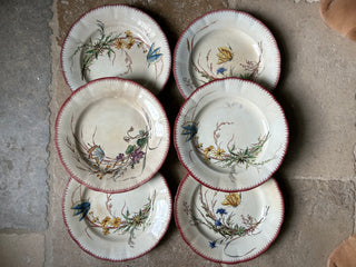 Rare Papillon Sarreguemines Dinner Plates Set of 6