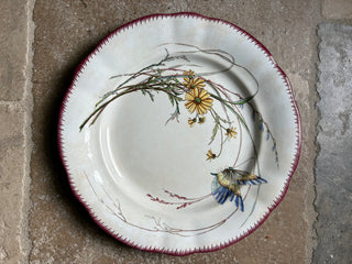 Rare Papillon Sarreguemines Round Serving Platter