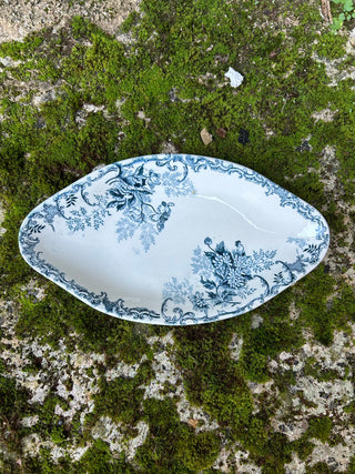 Vintage French Blue & White Ravier Small Dish