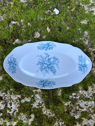 Vintage French Blue & White Ravier Small Dish