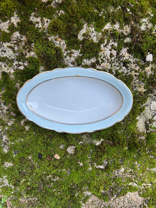 Vintage French Limoges Ravier Small Aqua Serving Dish