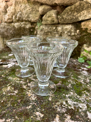 Vintage French Retro Ice Cream Flutes