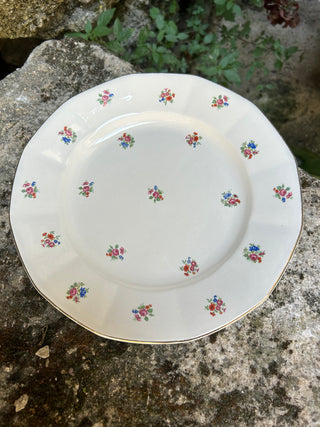 Vintage French Charming Floral Dinner Plates