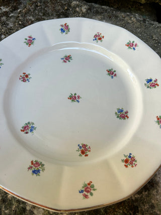 Vintage French Charming Floral Dinner Plates