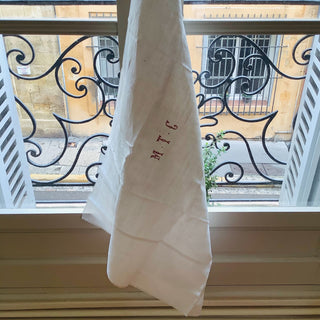 Vintage French Large Hand Towel Monogram (MTC)