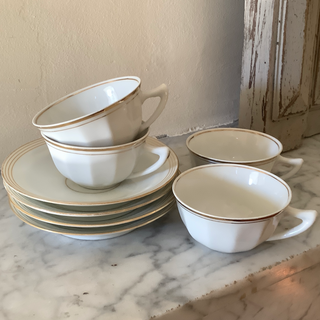 Vintage French Tea Cups & Saucers
