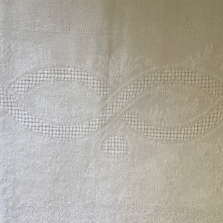 Vintage French White Linen Damask Napkins with Aristocrat Monogram