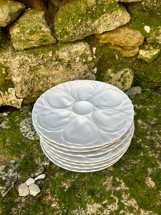 Vintage French White Pillivuyt Oyster Plates