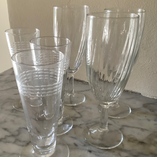 Vintage French  Eclectic Champagne Coupes