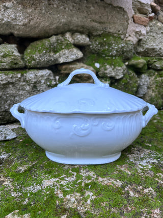 Vintage French Oval Whiteware Tureen