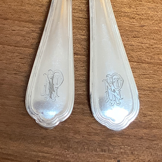 Vintage French Rare Silver Forks Monogrammed