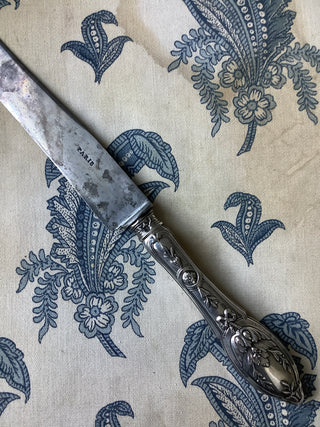 Vintage French Large Paris Silver Stamped Carving Knife