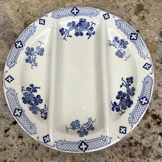 Vintage French Blue & White Asparagus Plates