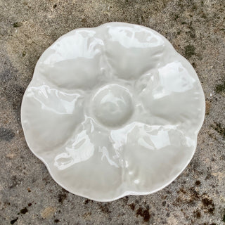 Vintage French Creme Oyster Plates