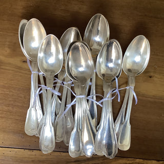 Vintage French Eclectic Silver Large Spoons