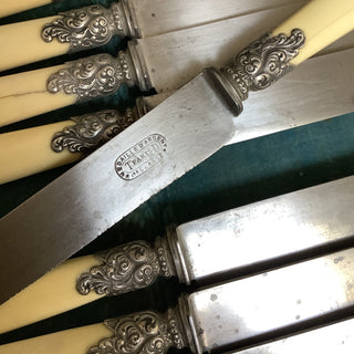 Vintage French Set of 12 Ivory Dinner Knives