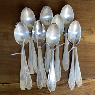 Vintage French Eclectic Silver Large Spoons