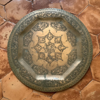 Vintage Moroccan Copper Serving Tray