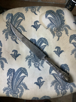 Vintage French Large Paris Silver Stamped Carving Knife