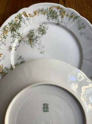 Vintage French Limoge Woodlands Dinner Plates Set 4